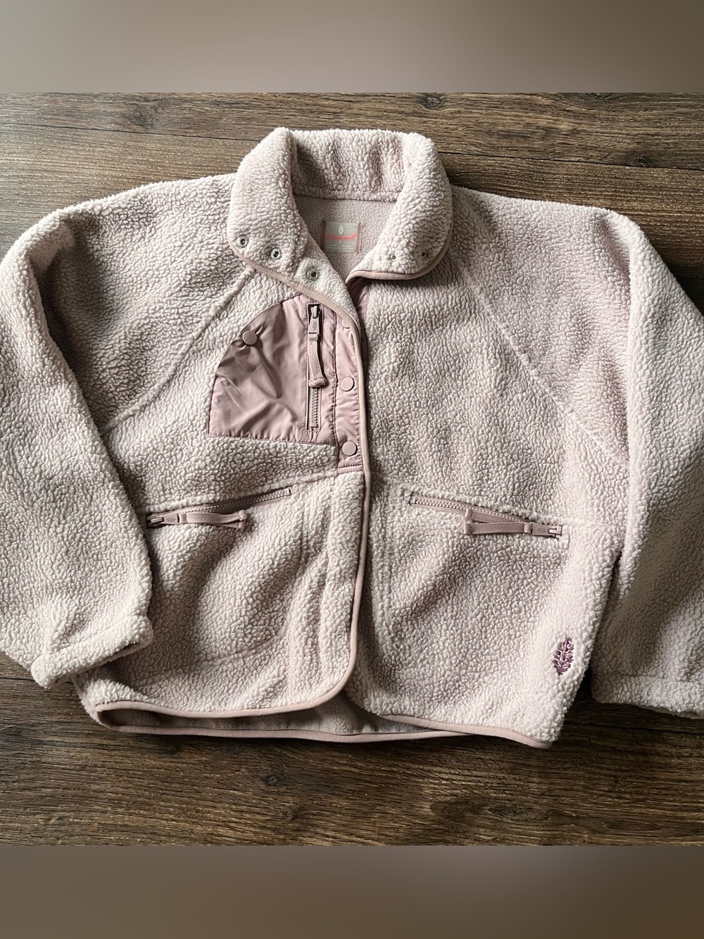 Free people movement OB921410 hit the slopes fleece light mauve pink small *read